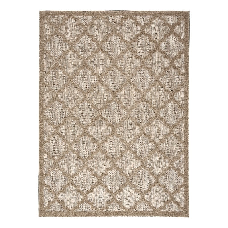 Nourison Easy Care 6' x 9' Fabric Natural Beige Modern Indoor/Outdoor Rug