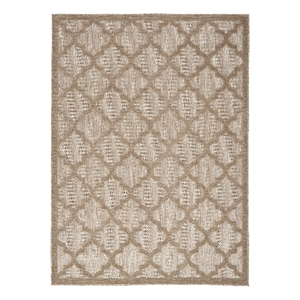 Nourison Easy Care 6' x 9' Fabric Natural Beige Modern Indoor/Outdoor Rug