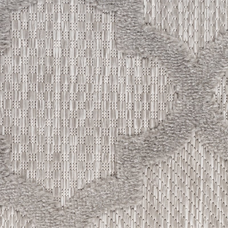Nourison Easy Care 6' x 9' Fabric Silver Gray Modern Indoor/Outdoor Rug
