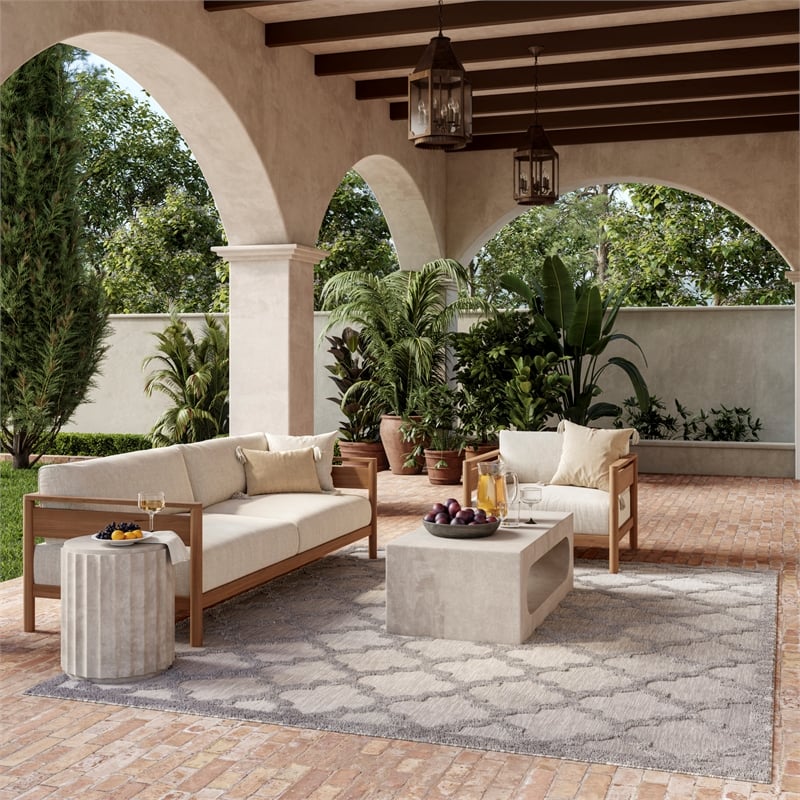 Nourison Easy Care 6' x 9' Fabric Silver Gray Modern Indoor/Outdoor Rug