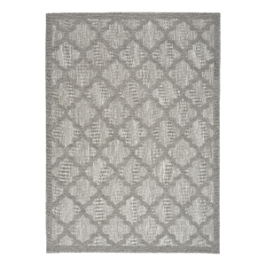 Nourison Easy Care 6' x 9' Fabric Silver Gray Modern Indoor/Outdoor Rug