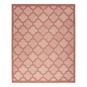 Nourison Easy Care 7' x 10' Fabric Coral Orange Modern Indoor/Outdoor Rug