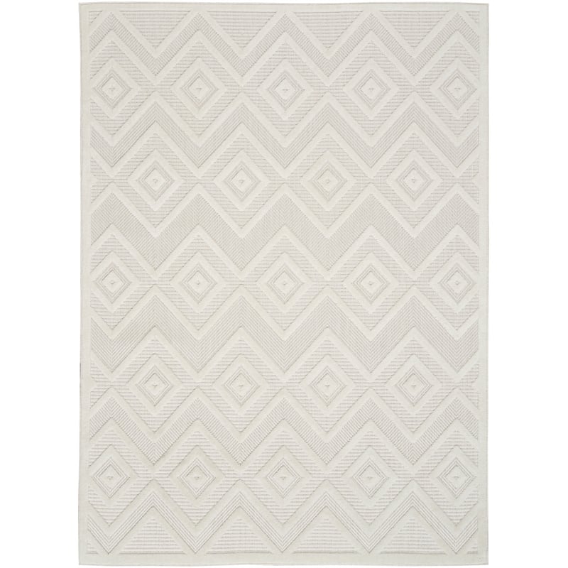 Nourison Versatile 5' x 7' Indoor/Outdoor Rug in Ivory/White