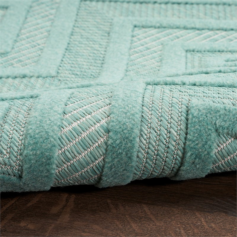 Nourison Versatile 6' x 9' Indoor/Outdoor Rug in Aqua/Teal