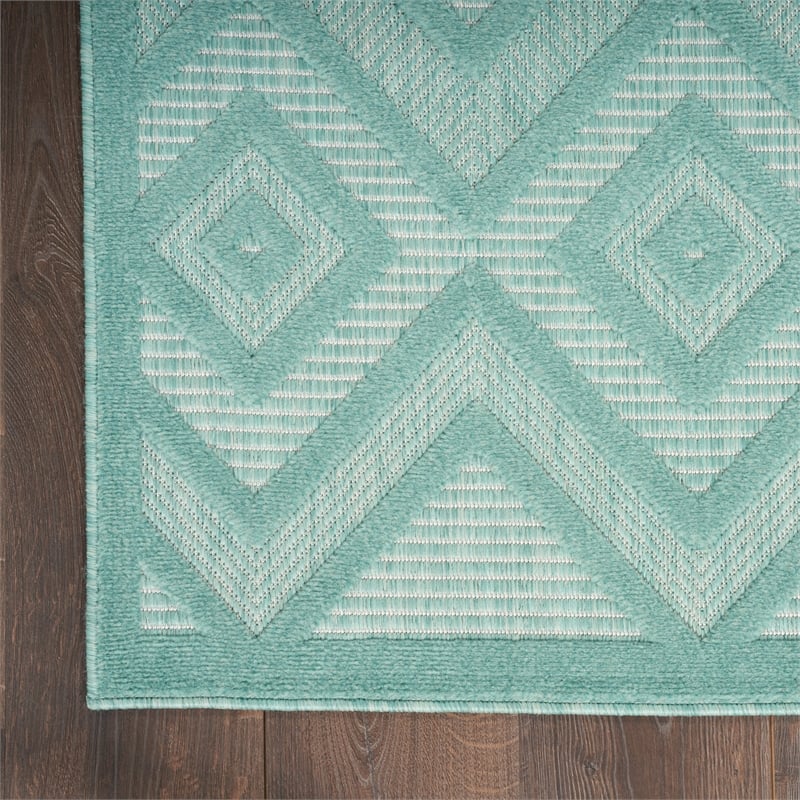 Nourison Versatile 6' x 9' Indoor/Outdoor Rug in Aqua/Teal