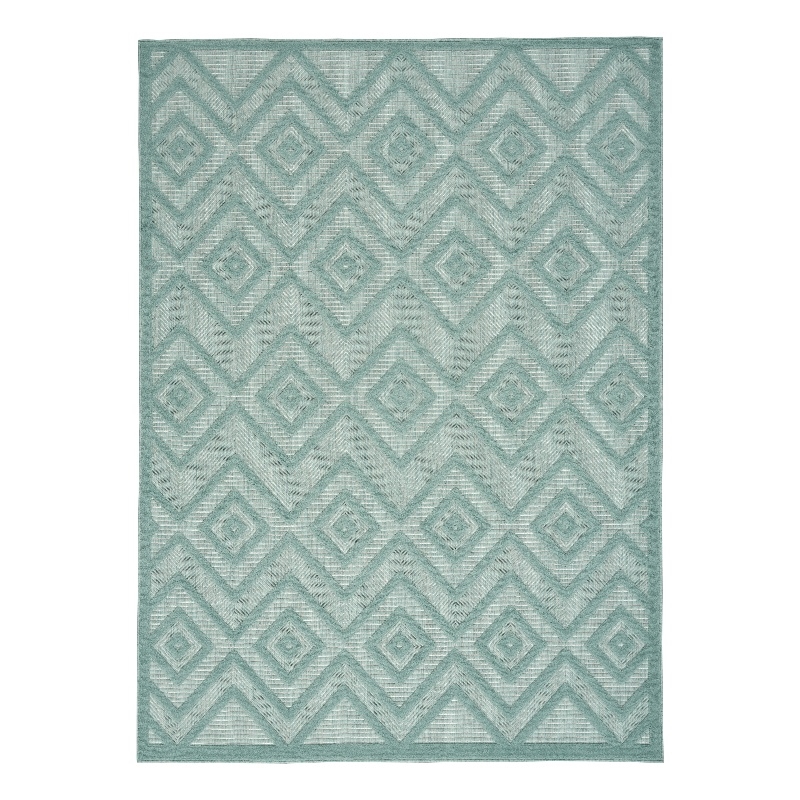 Nourison Versatile 6' x 9' Indoor/Outdoor Rug in Aqua/Teal