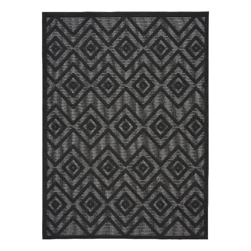 Nourison Versatile 6' x 9' Indoor/Outdoor Rug in Charcoal/Black