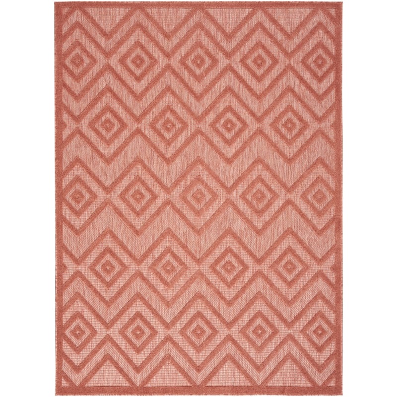 Nourison Versatile 6' x 9' Fabric Indoor/Outdoor Rug in Coral/Orange