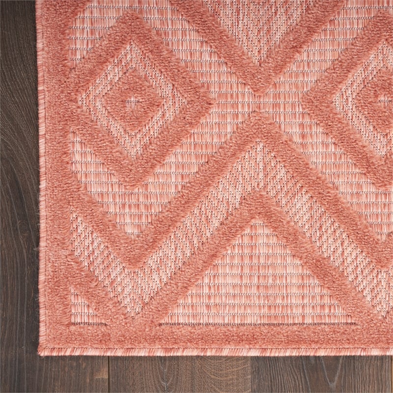 Nourison Versatile 6' x 9' Fabric Indoor/Outdoor Rug in Coral/Orange
