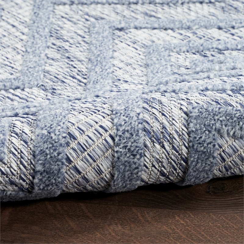 Nourison Versatile 6' x 9' Indoor/Outdoor Rug in Denim Blue