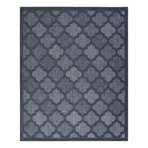 Nourison Easy Care 7' x 10' Fabric Navy Blue Modern Indoor/Outdoor Rug