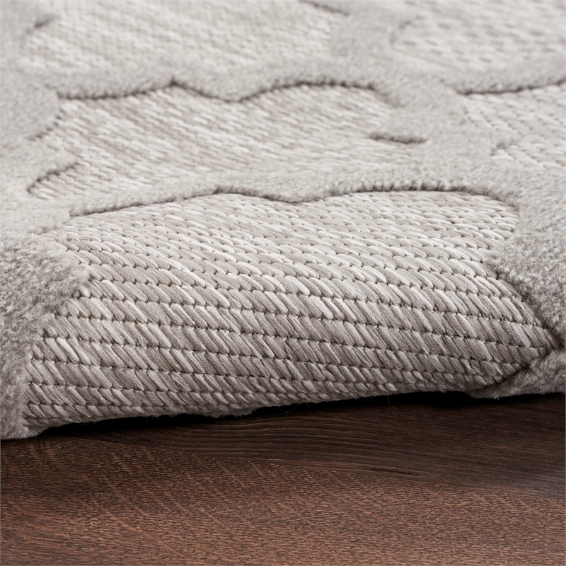 Nourison Easy Care 7' x 10' Silver Gray Fabric Modern Area Rug (7' x 10')