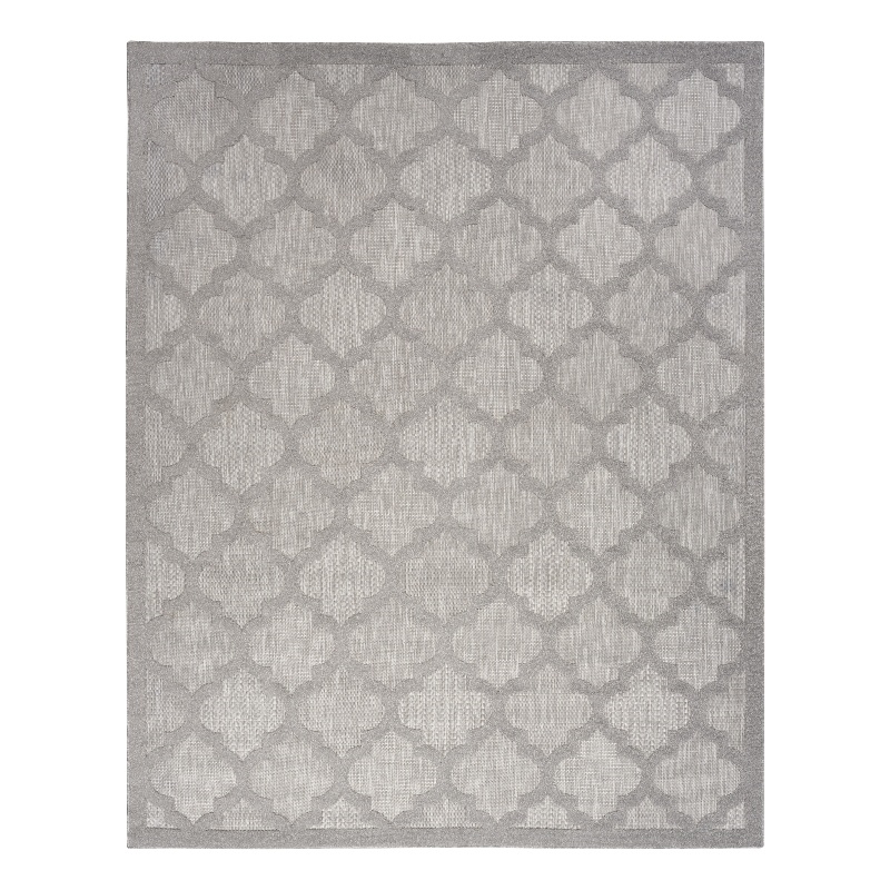 Nourison Easy Care 7' x 10' Silver Gray Fabric Modern Area Rug (7' x 10')