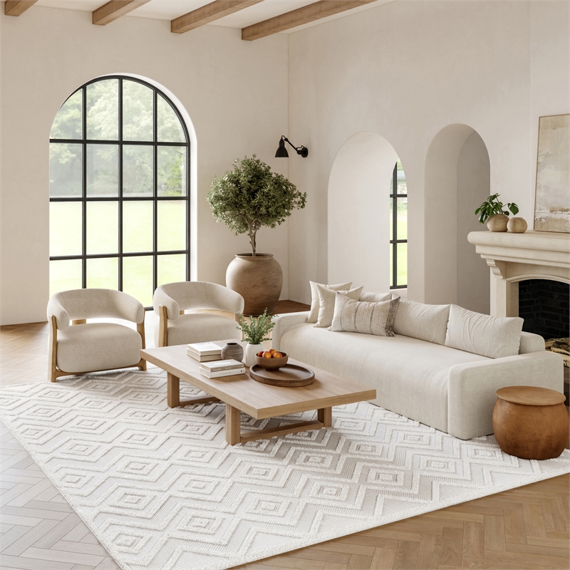 Nourison Versatile 6' x 9' Indoor/Outdoor Rug in Ivory/White