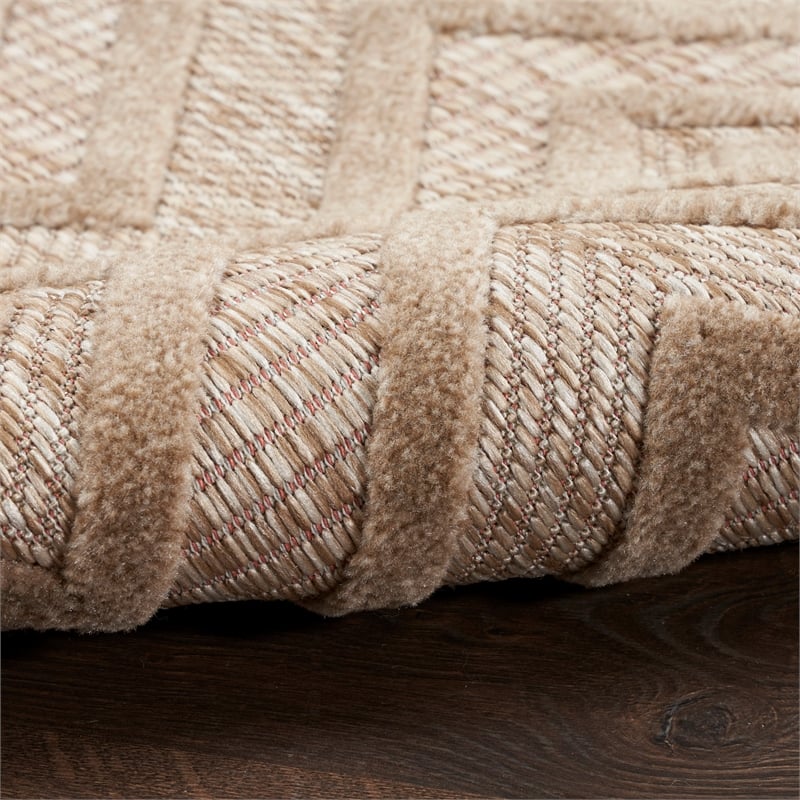 Nourison Versatile 6' x 9' Fabric Indoor/Outdoor Rug in Natural Beige