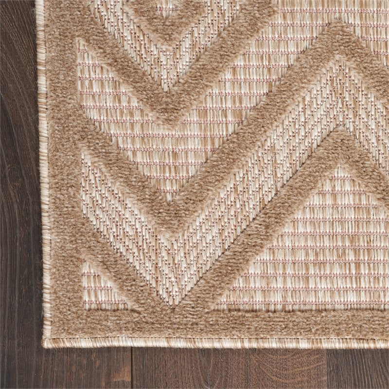 Nourison Versatile 6' x 9' Fabric Indoor/Outdoor Rug in Natural Beige