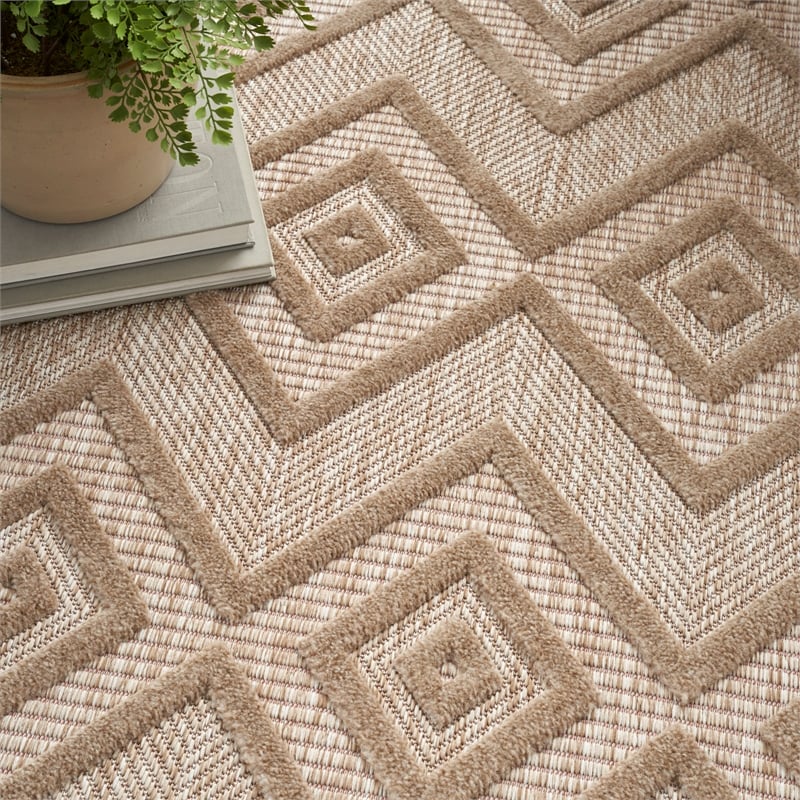 Nourison Versatile 6' x 9' Fabric Indoor/Outdoor Rug in Natural Beige