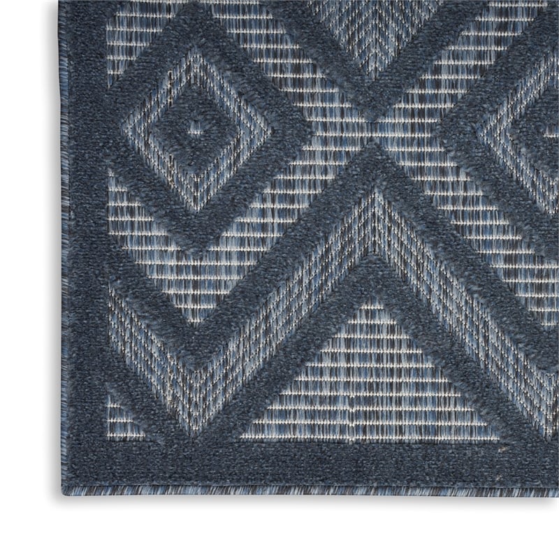 Nourison Versatile 6' x 9' Indoor/Outdoor Rug in Navy Blue