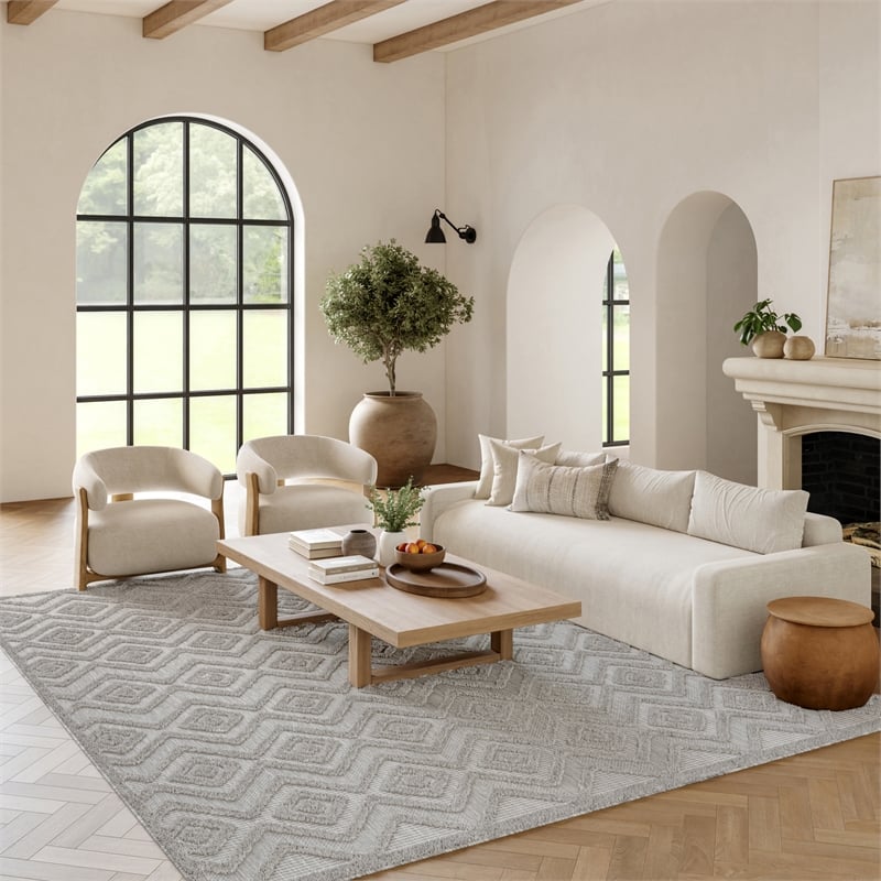 Nourison Versatile 6' x 9' Indoor/Outdoor Rug in Silver Grey