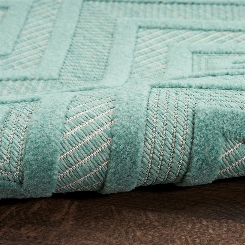 Nourison Versatile 7' x 10' Indoor/Outdoor Rug in Aqua/Teal