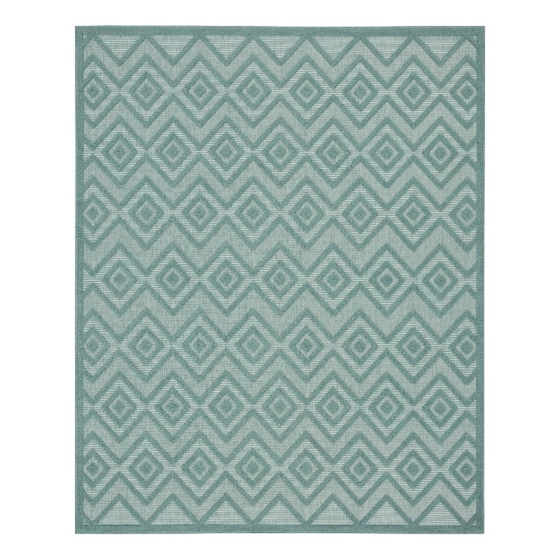Nourison Versatile 7' x 10' Indoor/Outdoor Rug in Aqua/Teal