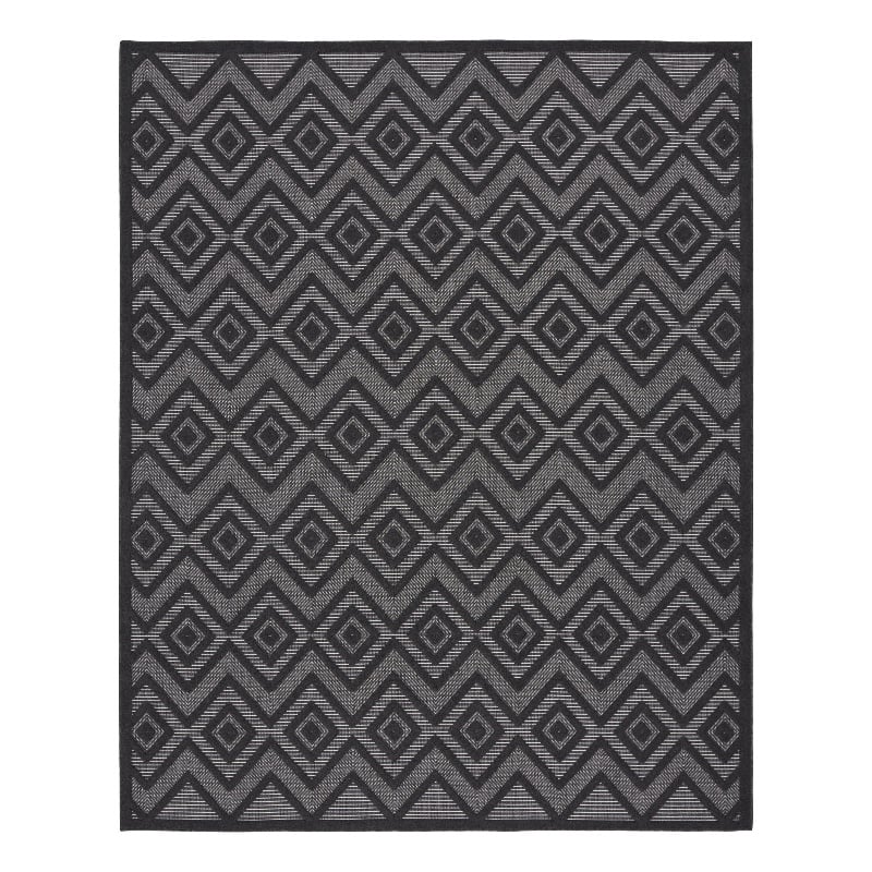 Nourison Versatile 7' x 10' Indoor/Outdoor Rug in Charcoal/Black