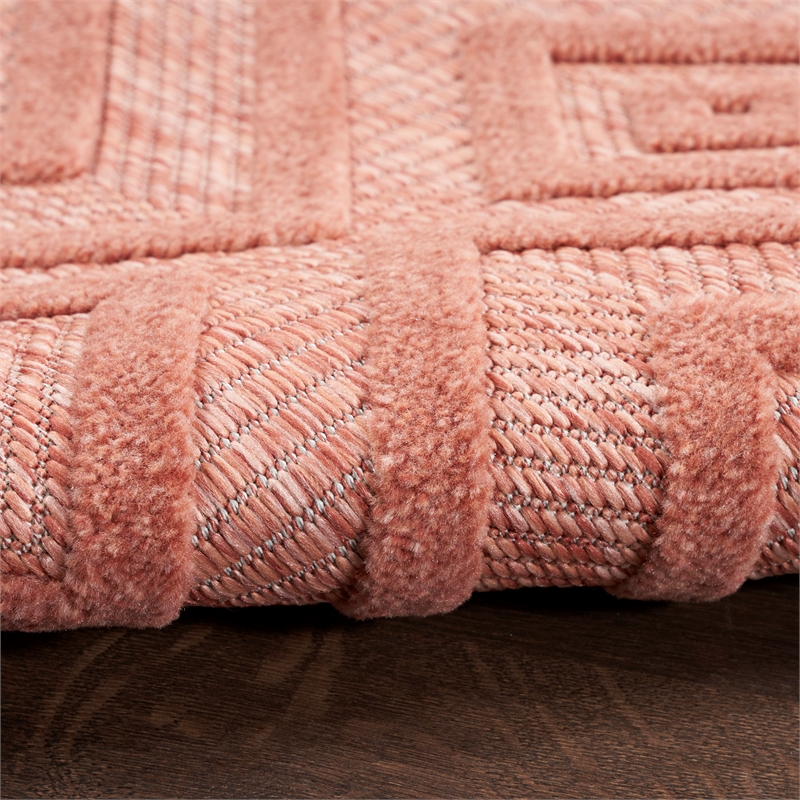 Nourison Versatile 7' x 10' Indoor/Outdoor Rug in Coral/Orange