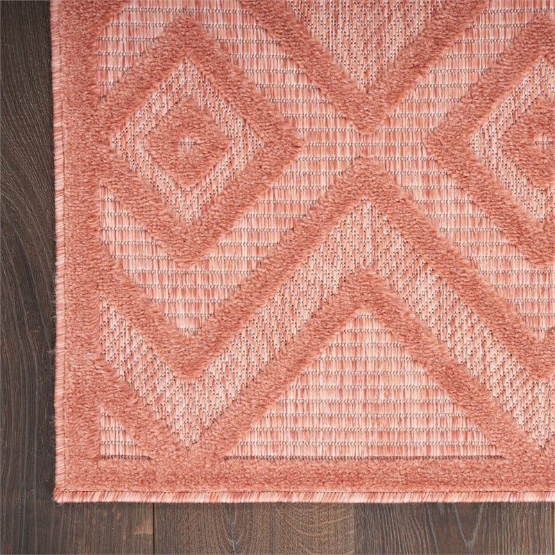 Nourison Versatile 7' x 10' Indoor/Outdoor Rug in Coral/Orange