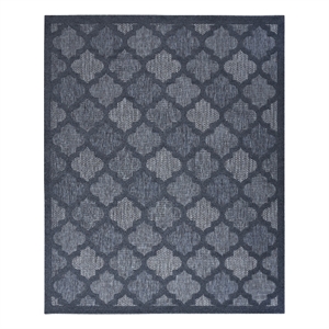 nourison easy care 8' x 10' navy blue indoor/outdoor rug
