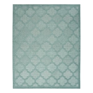 Nourison Easy Care 9' x 12' Aqua/Teal Indoor/Outdoor Fabric Rug