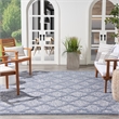Nourison Easy Care 9' x 12' Fabric Denim Blue Modern Indoor/Outdoor Rug