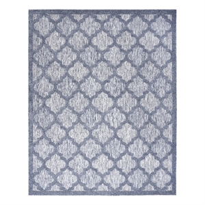 Nourison Easy Care 9' x 12' Fabric Denim Blue Modern Indoor/Outdoor Rug