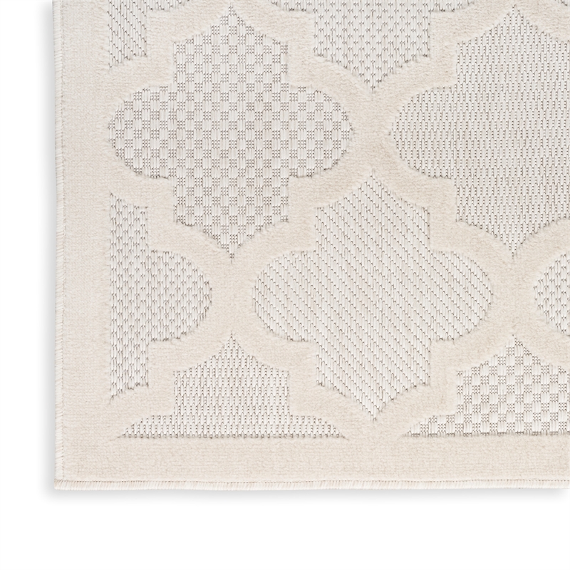 Nourison Easy Care 9' x 12' Ivory/White Fabric Modern Area Rug