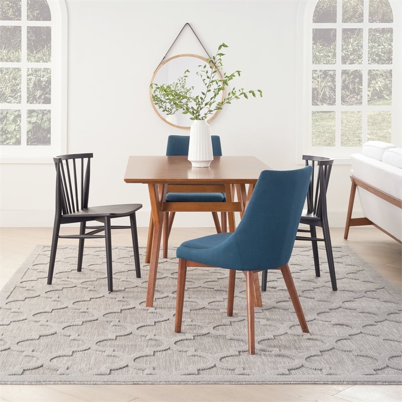 Nourison Easy Care 9' x 12' Silver Gray Fabric Modern Area Rug (9' x 12')