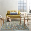 Nourison Allur 4' x 6' Turquoise Ivory Fabric Bohemian Area Rug (4' x 6')