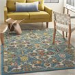 Nourison Allur 4' x 6' Turquoise Ivory Fabric Bohemian Area Rug (4' x 6')