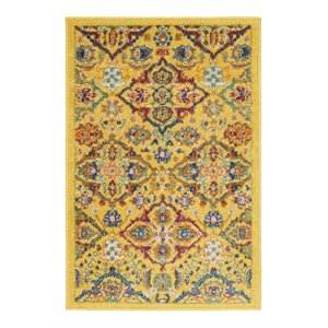 Nourison Allur 2' x 3' Yellow Multicolor Fabric Bohemian Area Rug (2' x 3')