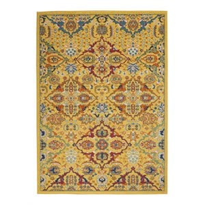 Nourison Allur 4' x 6' Yellow Multicolor Fabric Bohemian Area Rug (4' x 6')