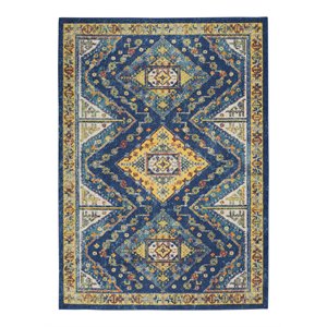 Nourison Allur 48x72&quot Rectangle Transitional Fabric Area Rug in Rich Navy Blue