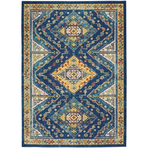 Nourison Allur 5'3&quot x 7'3&quot Fabric Bohemian Indoor Rug in Navy Multi-Color