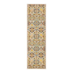 Nourison Allur 8' Runner Ivory Multicolor Fabric Bohemian Area Rug (8' Runner)