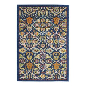 Nourison Allur 2' x 3' Navy Multicolor Fabric Bohemian Area Rug (2' x 3')