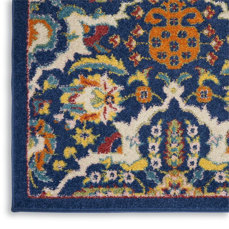 Nourison Allur 4' x 6' Navy Multicolor Fabric Bohemian Area Rug (4' x 6')