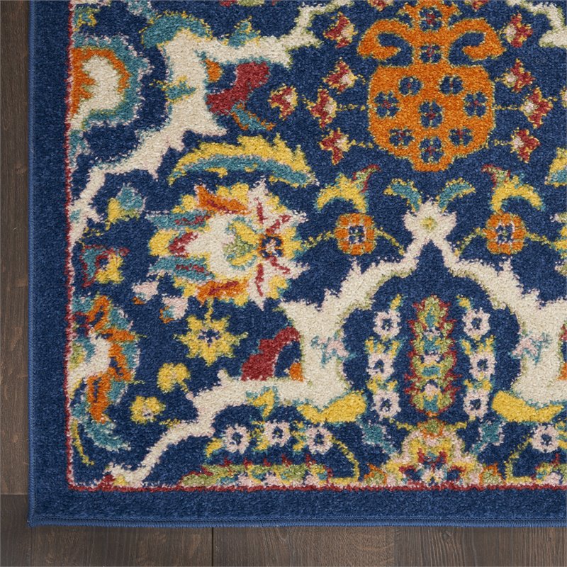 Nourison Allur 4' x 6' Navy Multicolor Fabric Bohemian Area Rug (4' x 6')