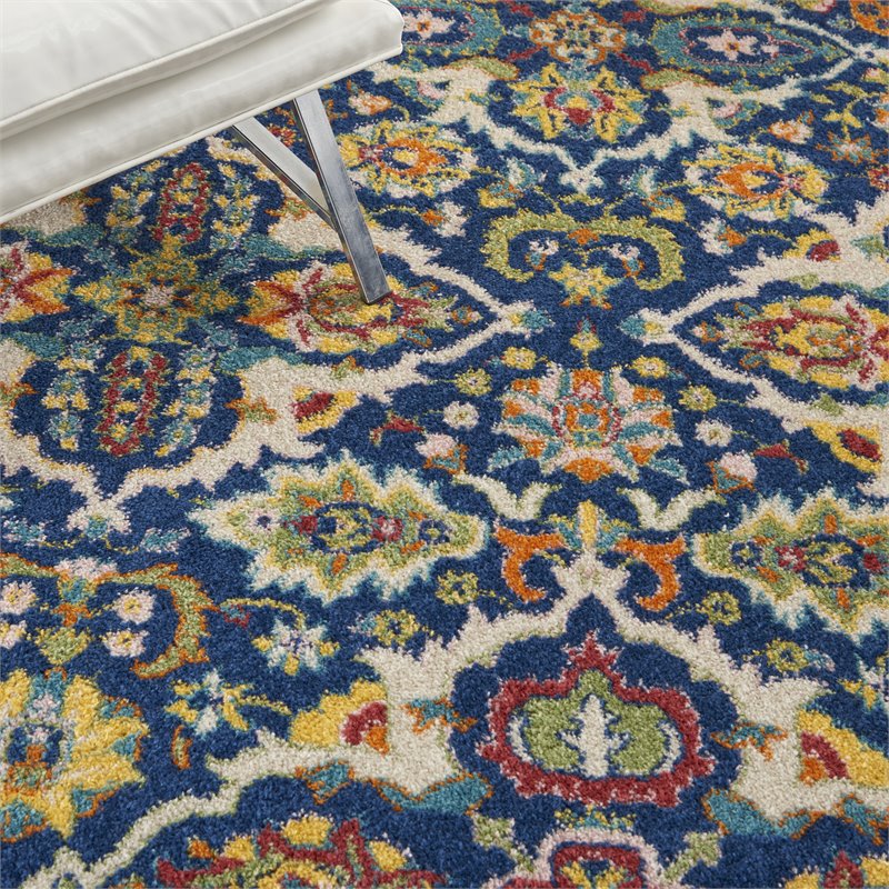 Nourison Allur 4' x 6' Navy Multicolor Fabric Bohemian Area Rug (4' x 6')