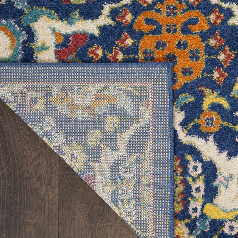 Nourison Allur 4' x 6' Navy Multicolor Fabric Bohemian Area Rug (4' x 6')