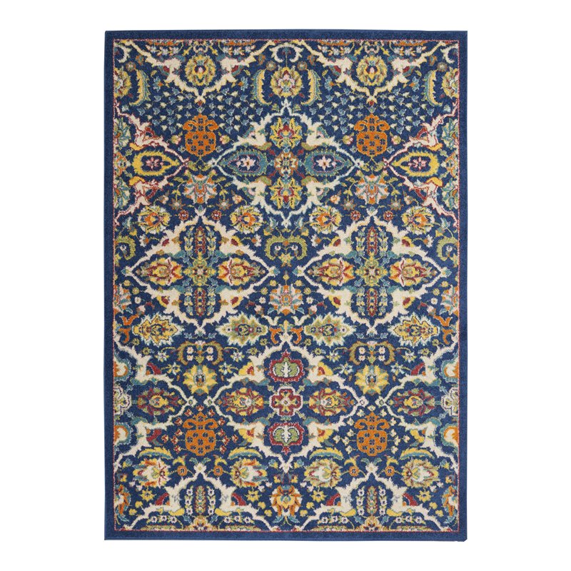 Nourison Allur 4' x 6' Navy Multicolor Fabric Bohemian Area Rug (4' x 6')