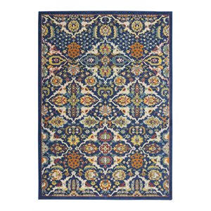 Nourison Allur 4' x 6' Navy Multicolor Fabric Bohemian Area Rug (4' x 6')