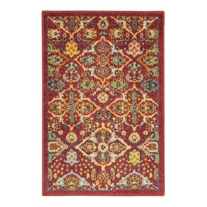 Nourison Allur 2' x 3' Red Multicolor Fabric Bohemian Area Rug (2' x 3')