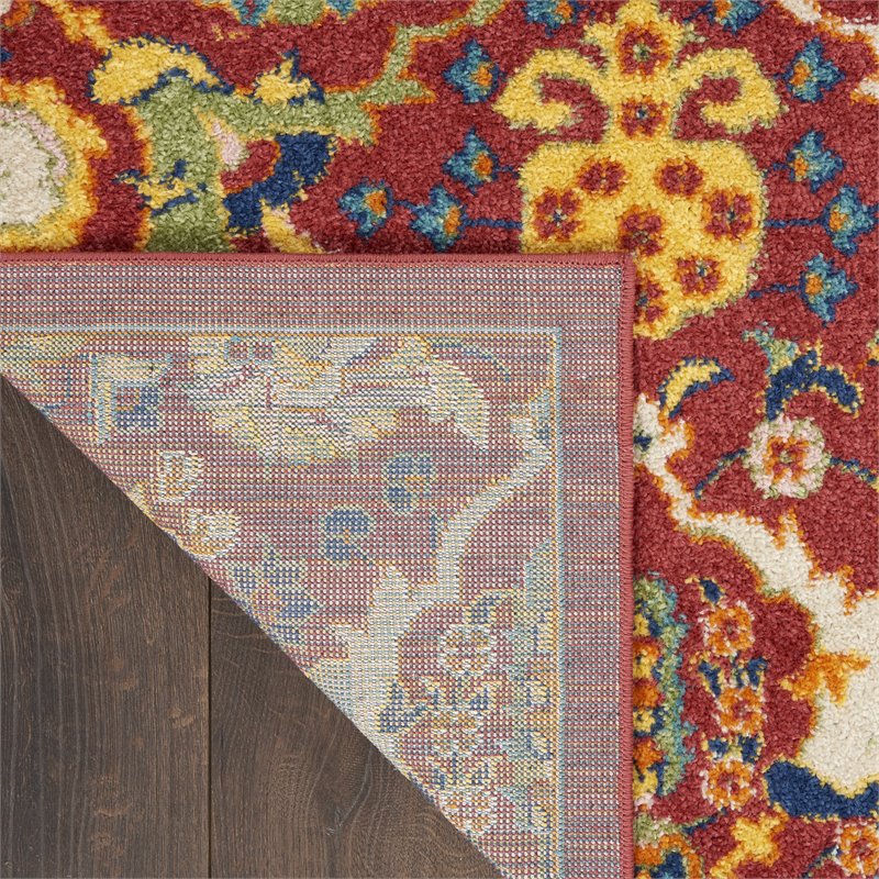 Nourison Allur 8' Runner Red Multicolor Fabric Bohemian Area Rug (8' Runner)